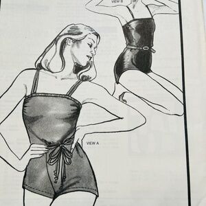 Vintage Ann Person Pattern Swimsuit Uncut 80s Stretch & Sew 1305 Size 28 - 50